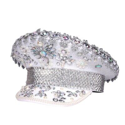silver captain costume hat crystal rhinestone glitter sequin