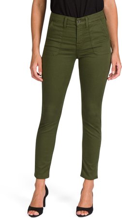 Military Sateen Ankle Skinny Jeans