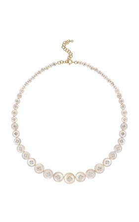 Surrounding 18k Yellow Gold Mother-Of-Pearl, Diamond Necklace By Fernando Jorge | Moda Operandi