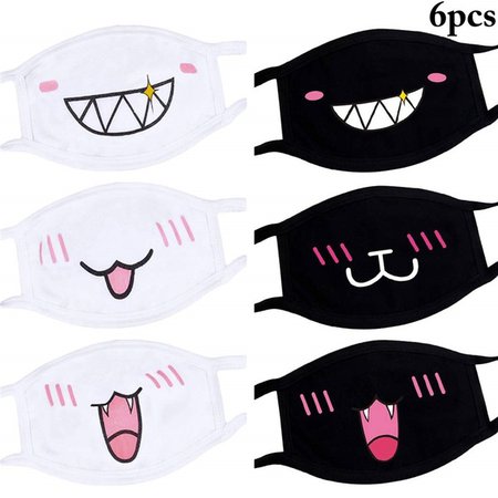 6PCS Mouth Mask Cute Cotton Face Mask Anti Dust Kawaii Anime Mask Unisex Kpop Mask for Men Women | Wish