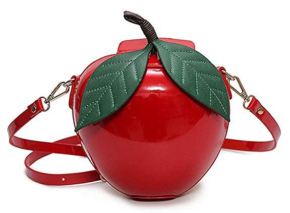 Fashion Apple Shape PU Leather Handbag Cartoon Shoulder Bags Purse - Red / Green: Handbags: AmazonSmile