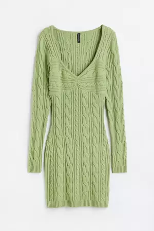 Cable-knit Dress - Light green - Ladies | H&M US