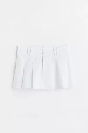 Pleated Skirt - White - Ladies | H&M US