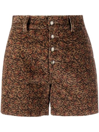 Etro tapestry-print corduroy shorts