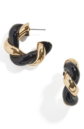 Baublebar Two-Tone Twisted Hoop Earrings | Nordstrom