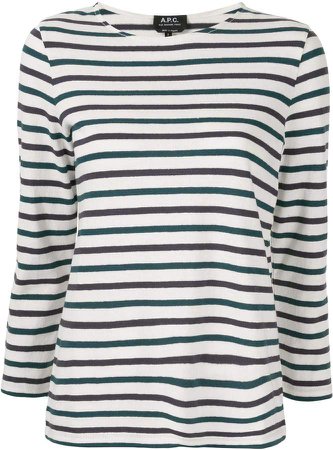 long-sleeve striped T-shirt
