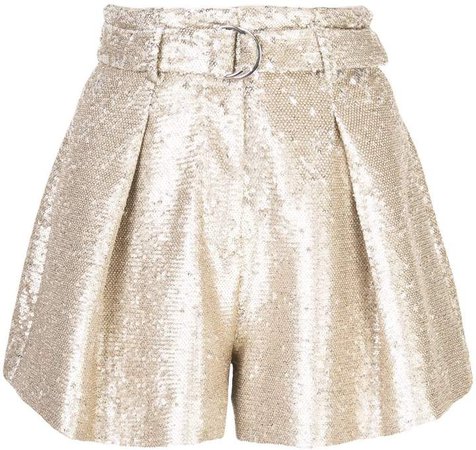 sequin pleated shorts