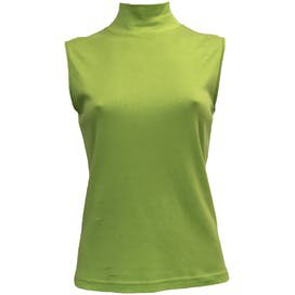 Vintage 90's Lime Green Sleeveless Knit Turtleneck by Anne Klein - Free Shipping - Thrilling