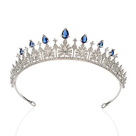 Amazon.com : SWEETV Cubic Zirconia Wedding Tiara for Bride - Princess Tiara Headband Bridal Crown, Bridal Hair Accessories for Women, Silver : Beauty