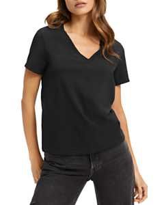 Good American V-Neck Cotton Tee | Bloomingdale's