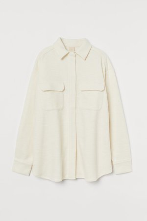 Oversized Shirt Jacket - Cream - Ladies | H&M US