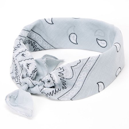 *clipped by @luci-her* Paisley Bandana Headwrap - Light Gray | Claire's US