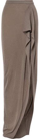Draped Cashmere Maxi Skirt - Gray