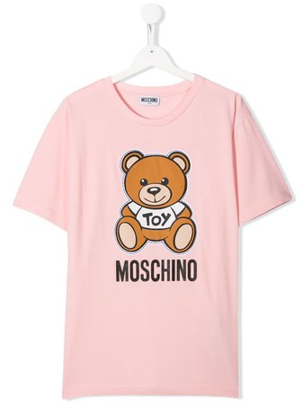 Moschino Kids Short Sleeve Teddy Logo T-Shirt