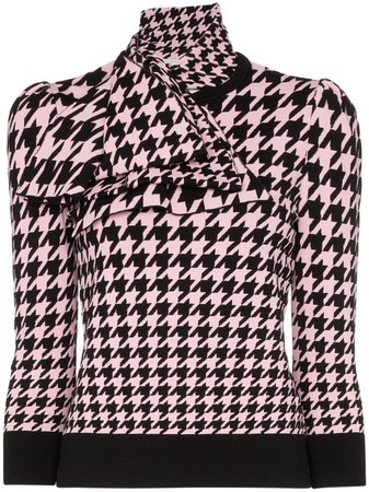 Alexander McQueen Houndstooth Intarsia Knitted Top - Farfetch