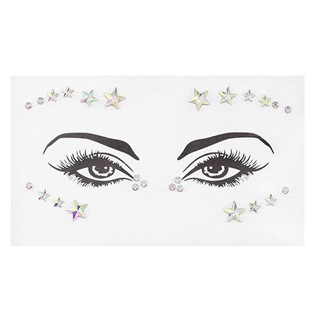 Amazon.com : Wosois Crystal Face Stickers Star Mermaid Gems Sparkly Temporary Rhinestone Sticker Rave Party Accessories for Women and Girls (A) : Beauty & Personal Care