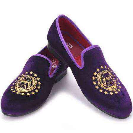 purple velvet dress shoe