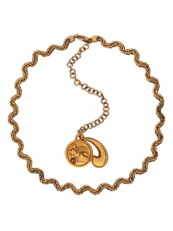 ETRO logo-charm Chain Necklace
