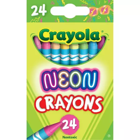 Crayola Neon Crayons, 24 Ct, School Supplies, Teacher Supplies, Assorted Colors, Beginner Child - Walmart.com