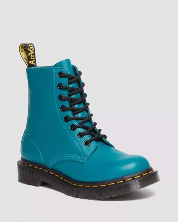 1460 Women's Pascal Virginia Leather Boots in Teal Green | Dr. Martens