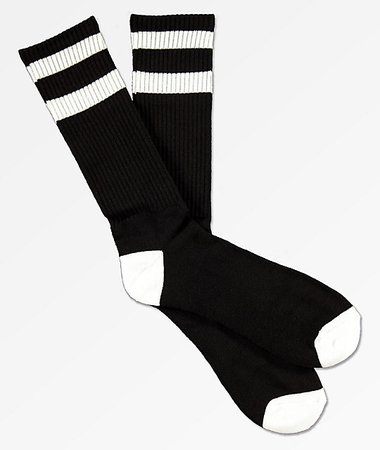 Zine Brawny Black & White Extended Crew Socks | Zumiez