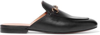 Princetown Horsebit-detailed Leather Slippers - Black