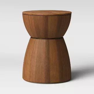 Prisma Round Natural Wood Turned Drum Accent Table Brown - Project 62™ : Target