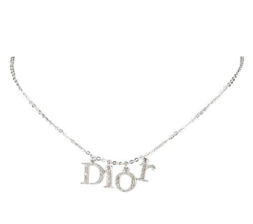 dior silver necklace