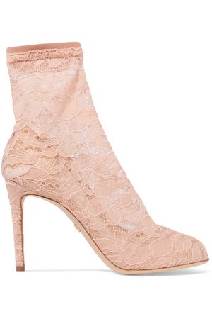 Dolce & Gabbana | Stretch-lace and tulle sock boots | NET-A-PORTER.COM