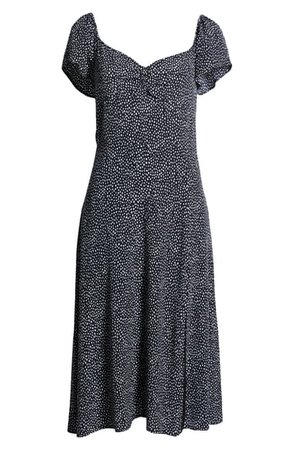 Leith Print High Slit Midi Dress | Nordstrom