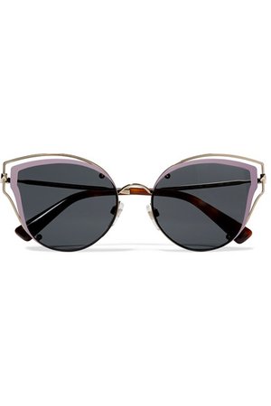Valentino | Cat-eye acetate and silver-tone sunglasses | NET-A-PORTER.COM