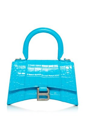Hourglass Mini Croc-Effect Leather Bag By Balenciaga | Moda Operandi