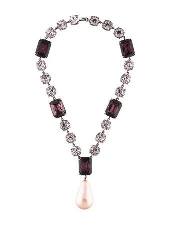 Balenciaga Faux Pearl & Crystal Lavalier Necklace - Necklaces - BAL73516 | The RealReal