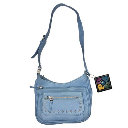 baby blue grommet mini bag