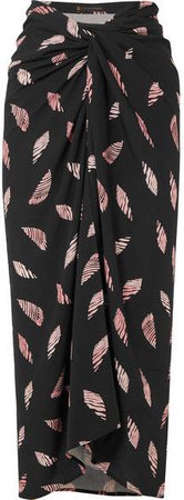 Seychelles Lee Printed Voile Wrap Skirt - Black