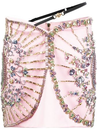 Versace Ventagli crystal-embellished Skirt - Farfetch