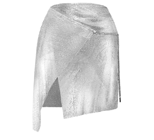 Poster Girl~ Winona Wrap Skirt Chrome Sliver