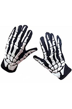 Skull Gloves Cosplay Ghost White Bone Prop Costume Halloween Skeleton Accessories Full Finger for Adult White : Amazon.ca