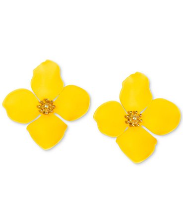 Zenzii Gold-Tone Painted Metal Flower Stud Earrings & Reviews - Earrings - Jewelry & Watches - Macy's