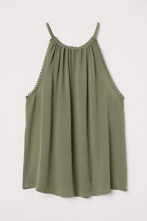 Crinkled Camisole Top - Green