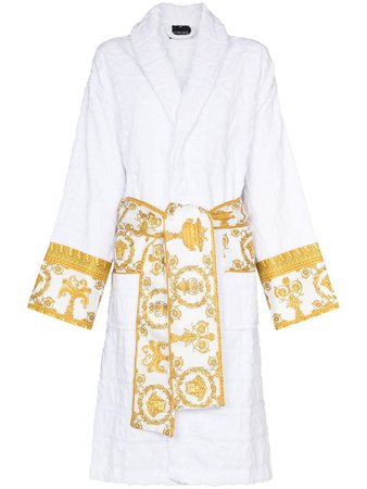 Barocco print bath robe