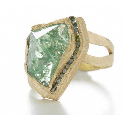 Mineral Asymmetrical Tsavorite Garnet Ring – Jennifer Dawes Design