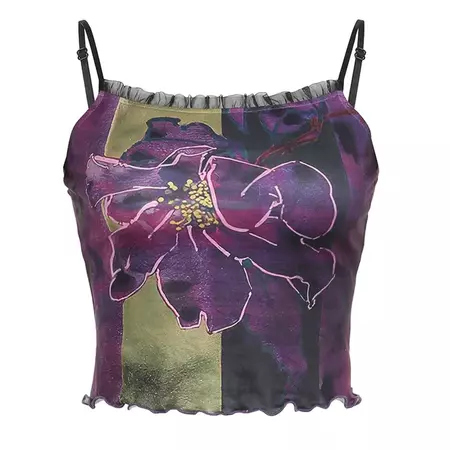 Fairycore Floral Backless Crop Top - Сottagecore clothes