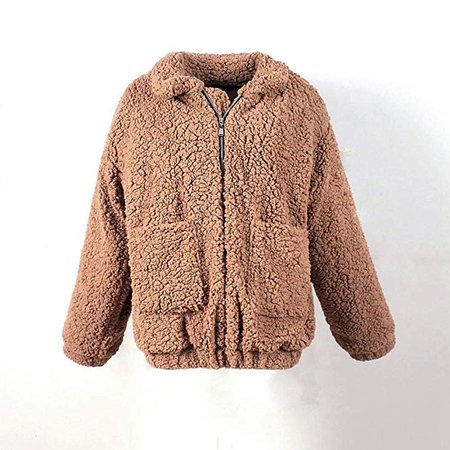 brown fuzzy jacket