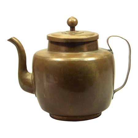 Antique Meiji (1868-1912) Japanese Copper Teapot, Signed | Chairish