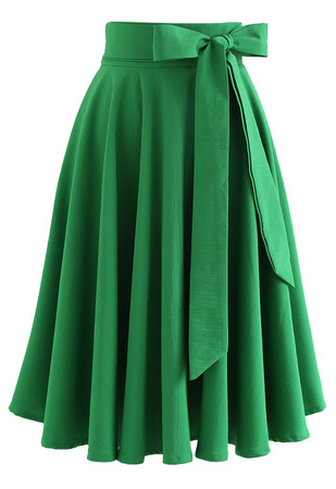 green bowknot skirt