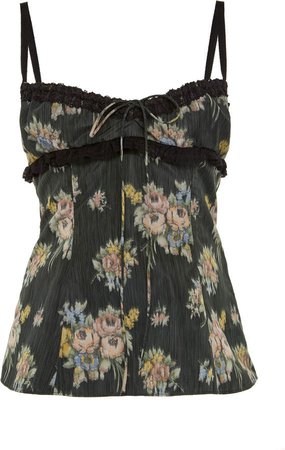 Lace Trimmed Floral Camisole