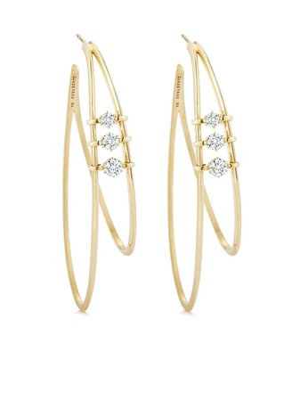 Jade Trau Penelope 18kt Yellow Gold Diamond Hoop Earrings - Farfetch