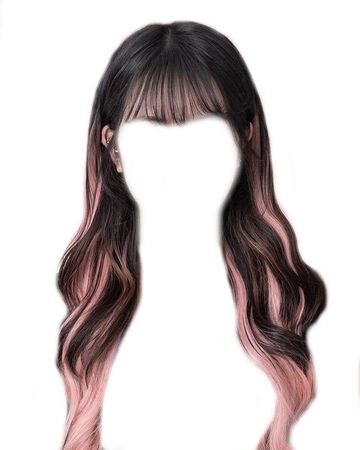 black with pink highlights hair