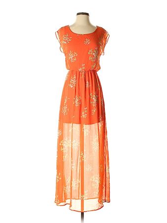 Lush 100% Polyester Orange Casual Dress Size XS - 72% off | thredUP